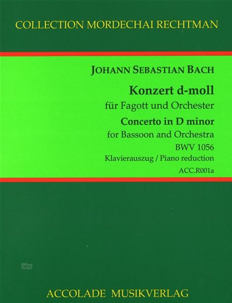 Johann Sebastian Bach: Fagottkonzert d-moll BWV 1056, Noten