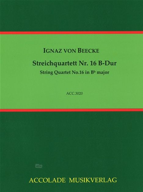 Ignaz von Beecke: Streichquartett Nr. 16 B-Dur, Noten