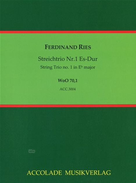 Ferdinand Ries: Streichtrio Nr.1 Es-dur WoO 70, Noten