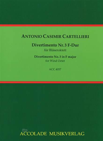 Antonio Casimir Cartellieri: Divertimento Nr.3 F-dur, Noten