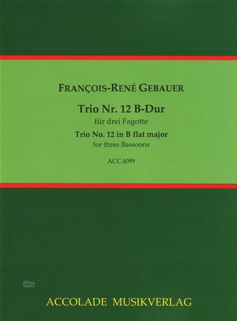 François-René Gebauer: Trio für 3 Fagotte Nr.12 B-Dur, Noten