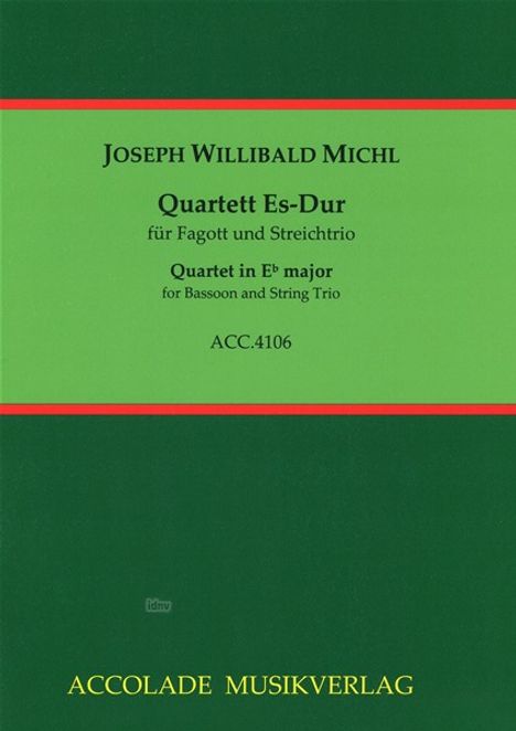 Joseph Willibald Michl: Quartett für Fagott und Streic, Noten