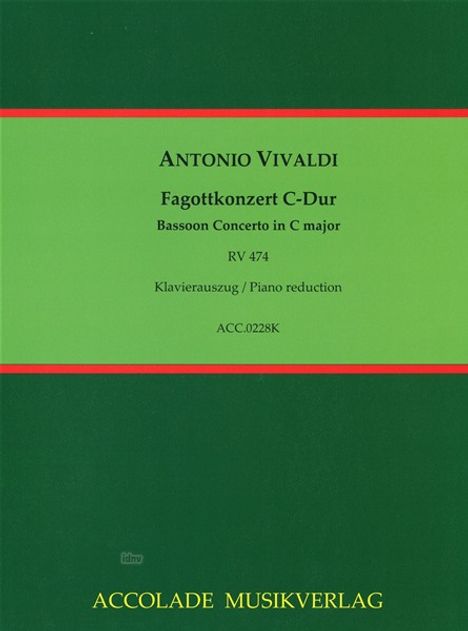 Antonio Vivaldi: Konzert für Fagott, Streicher, Noten