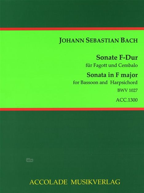Johann Sebastian Bach: Sonate F-Dur BWV 1027 nach der, Noten