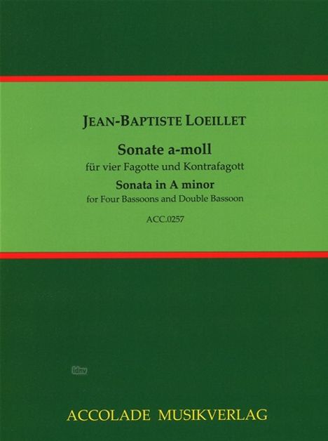 Jean Baptiste Loeillet de Gant: Sonate a-moll, Noten