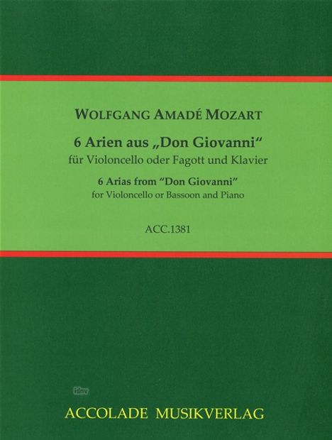 Wolfgang Amadeus Mozart: Sechs Arien aus "Don Giovanni", Noten