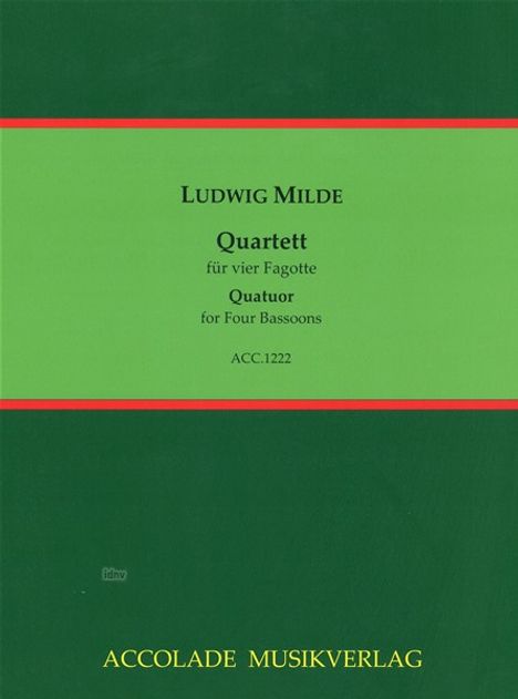 Ludwig Milde: Quartett für vier Fagotte, Noten