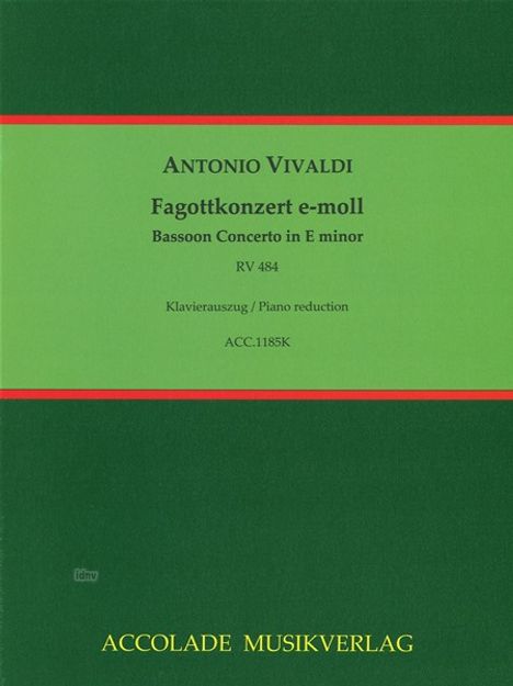 Antonio Vivaldi: Konzert für Fagott, Streicher und continuo e-Moll RV 484, Noten