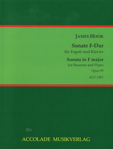 James Hook: Sonate für Fagott und Klavier F-Dur op. 99, Noten