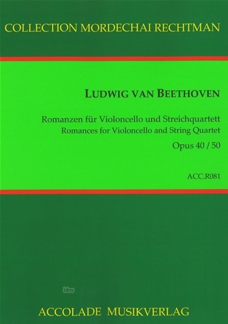 Ludwig van Beethoven: 2 Romanzen op. 40 und 50 für Violoncello und Streichquartett op. 40 / 50, Noten