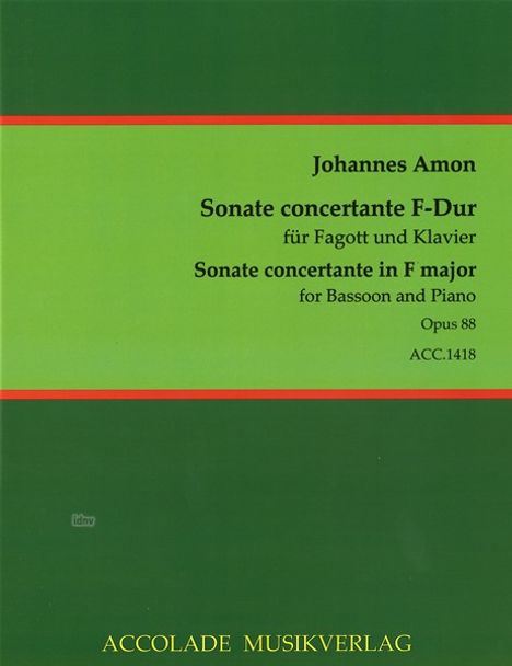 Johannes Amon: Sonate concertante F-Dur op. 88, Noten