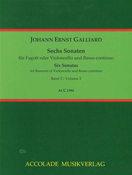Johann Ernst Galliard: 6 Sonaten, Noten