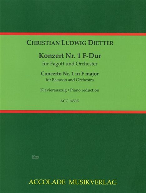Christian Ludwig Dietter: Konzert Nr. 1 F-Dur, Noten