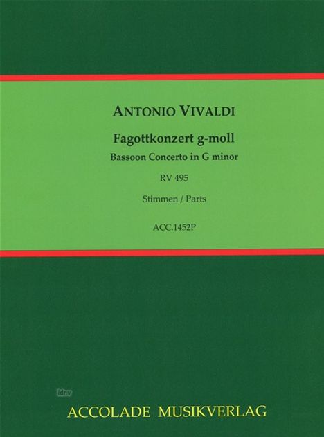 Antonio Vivaldi: Konzert für Fagott, Streicher und continuo g-Moll RV 495, Noten