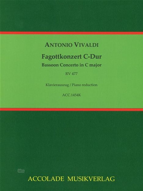 Antonio Vivaldi: Konzert für Fagott, Streicher und continuo C-Dur RV 477, Noten