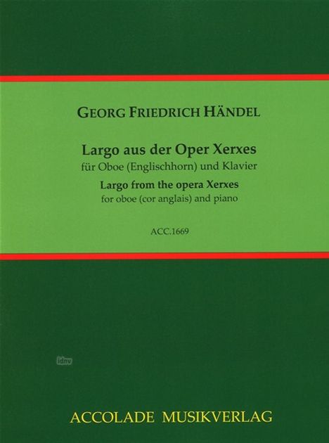 Georg Friedrich Händel: Largo aus der Oper Xerxes, Noten