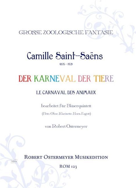 Camille Saint-Saens: Der Karneval der Tiere, Noten