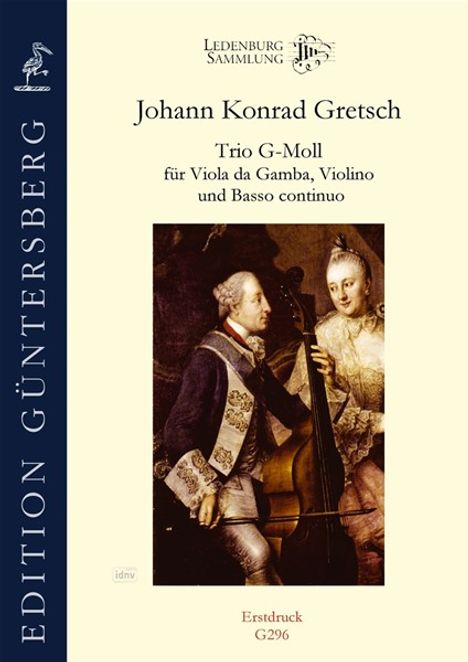 Johann Konrad Gretsch: Trio G-Moll für Viola da Gamba, Violino und Basso, Noten