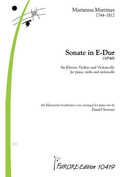 Marianna Martines: Sonate in (10’40) für Klaviertrio E-Dur, Noten