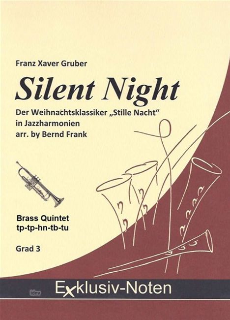 Franz Xaver Gruber: Silent Night Brass Quintet, Noten