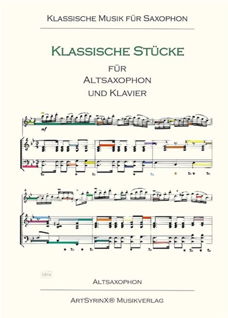 Klassische Stücke für Altsaxophon und Klavier, Noten