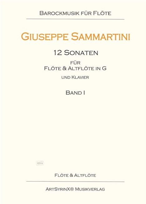 Giuseppe Sammartini: 12 Sonaten für Flöte und Altflöte in G und Klavier, Noten