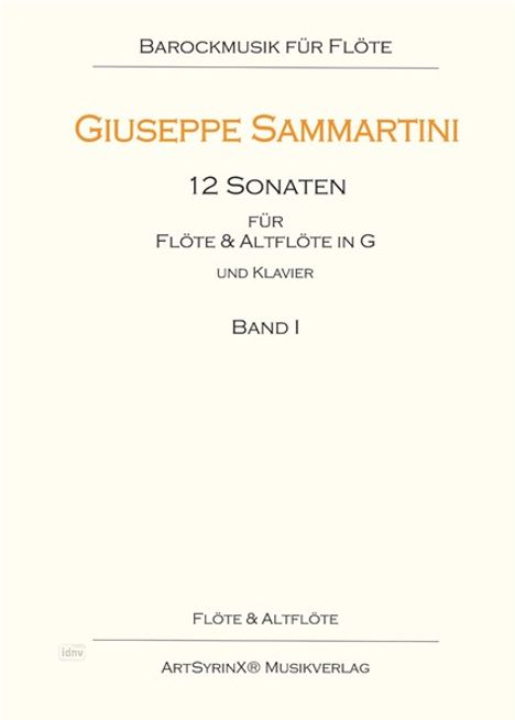 Giuseppe Sammartini: 12 Sonaten für Flöte und Altflöte in G und Klavier, Noten