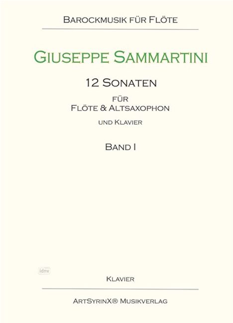 Giuseppe Sammartini: 12 Sonaten für Flöte und Altsaxophon und Klavier, Noten