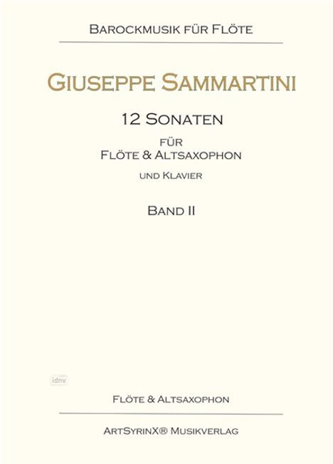 Giuseppe Sammartini: 12 Sonaten für Flöte und Altsaxophon und Klavier, Noten