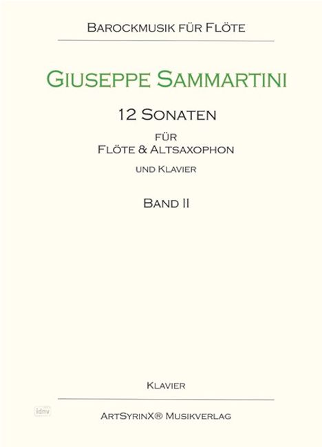 Giuseppe Sammartini: 12 Sonaten für Flöte und Altsaxophon und Klavier, Noten