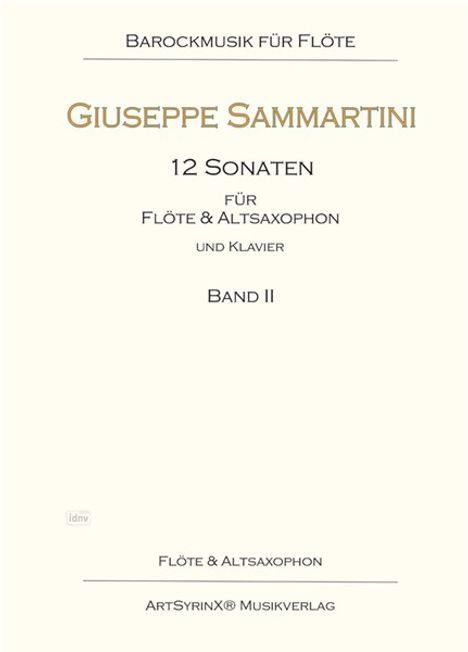 Giuseppe Sammartini: 12 Sonaten für Flöte und Altsaxophon und Klavier, Noten