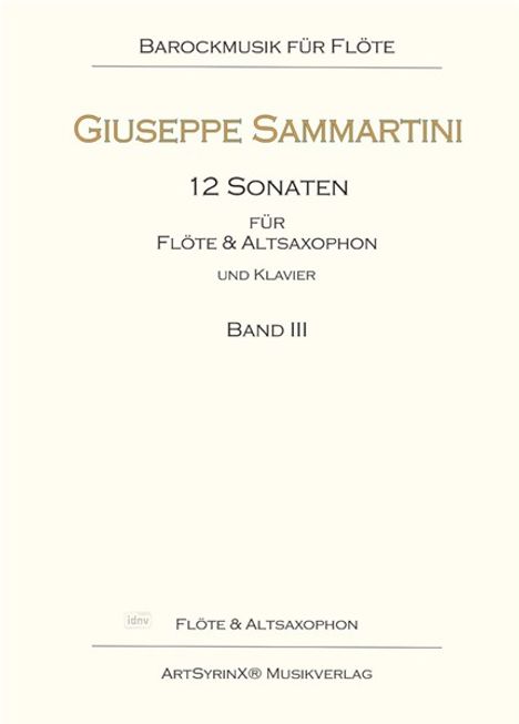 Giuseppe Sammartini: 12 Sonaten für Flöte und Altsaxophon und Klavier, Noten