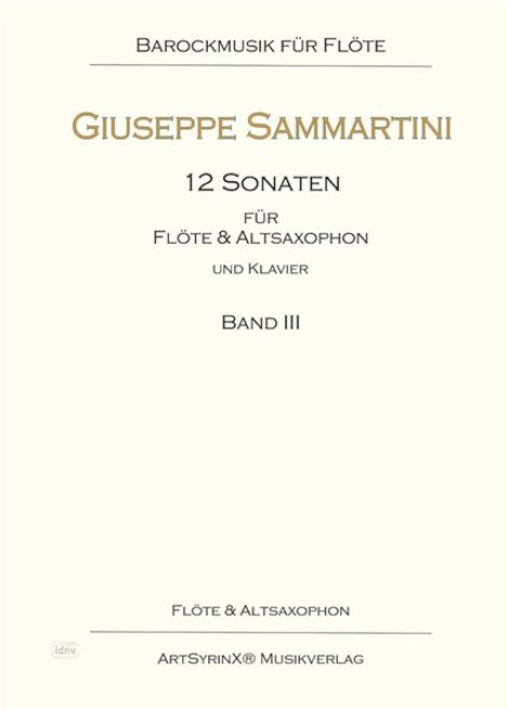 Giuseppe Sammartini: 12 Sonaten für Flöte und Altsaxophon und Klavier, Noten