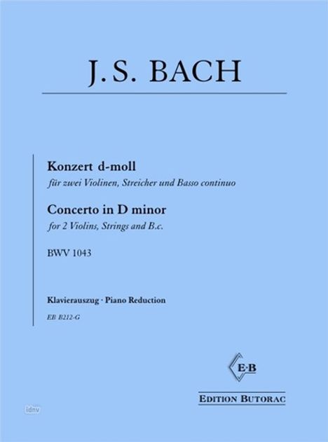 Johann Sebastian Bach: Konzert für 2 Violinen und Klavier d-moll BWV 1043, Noten
