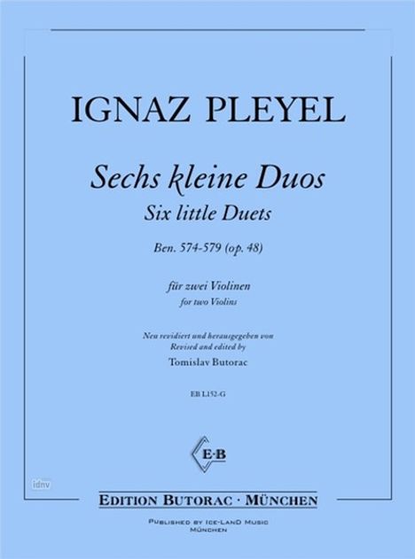 Ignaz Pleyel: Sechs kleine Duos op. 48 Ben. 574-579, Noten