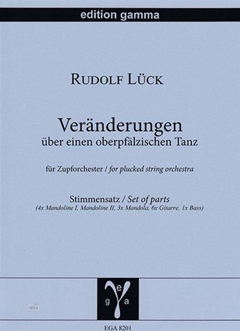 Rudolf Lück: Veränderungen über einen oberpfälzischen Tanz, Noten