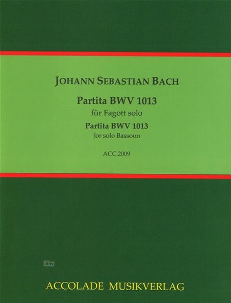 Johann Sebastian Bach: Partita d-moll BWV 1013 für Fagott solo BWV 1013, Noten