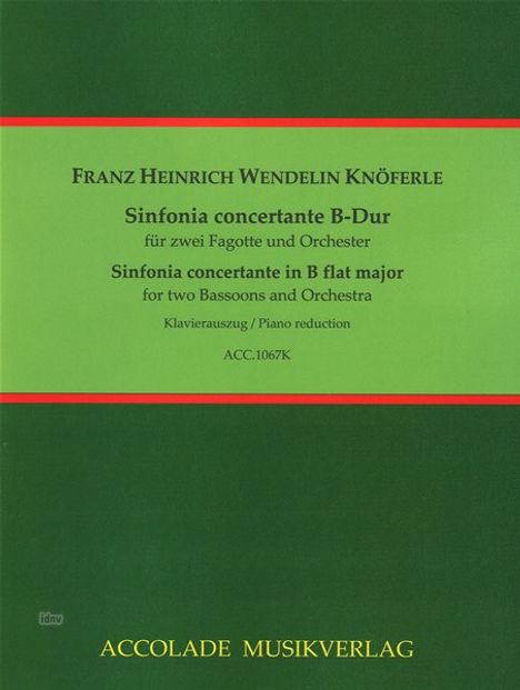 Franz Heinrich Wendelin Knöferle: Konzert für 2 Fagotte und Orchester B-Dur, Noten