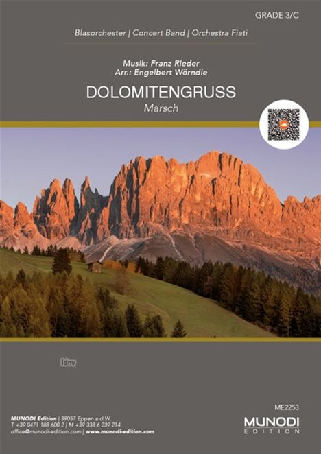Franz Rieder: Dolomitengruss (2024), Noten