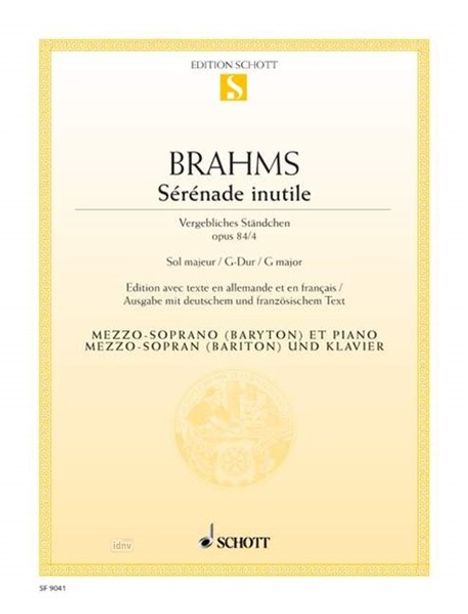 Johannes Brahms: Serenade inutile G-Dur op. 84/, Noten