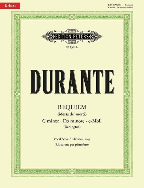 Requiem (Messa De' Morti) in C Minor (Vocal Score), Buch