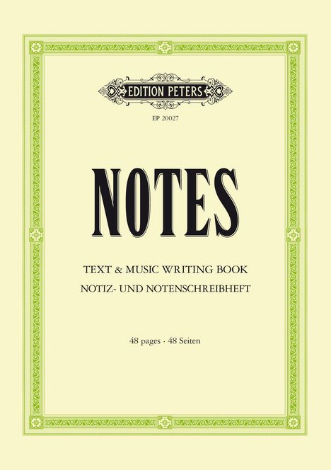 Notes: Text &amp; Music Writing Book / Notiz- und Notenschreibheft, Buch