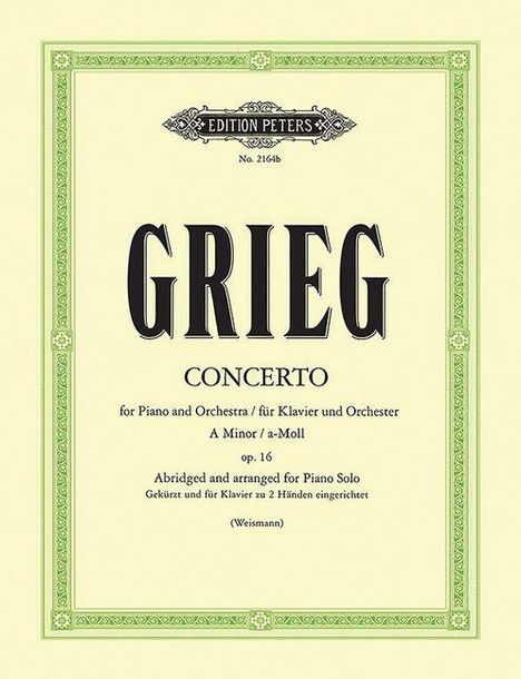 Edvard Grieg: Konzert für Klavier und Orchester a-Moll op. 16, Noten
