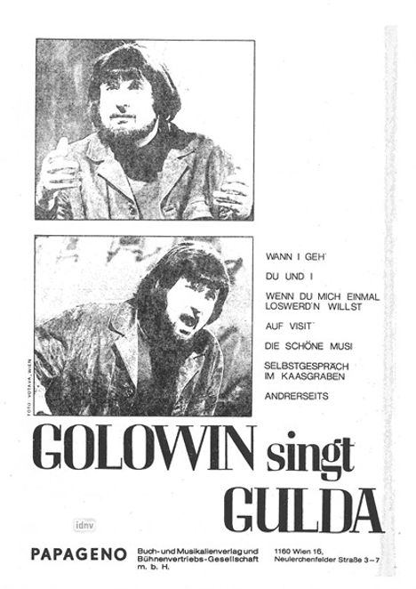 Friedrich Gulda: Golowin singt Gulda, Noten