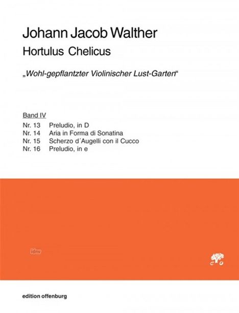Johann-Jacob Walther: Hortulus Chelicus (Band IV) "W, Noten
