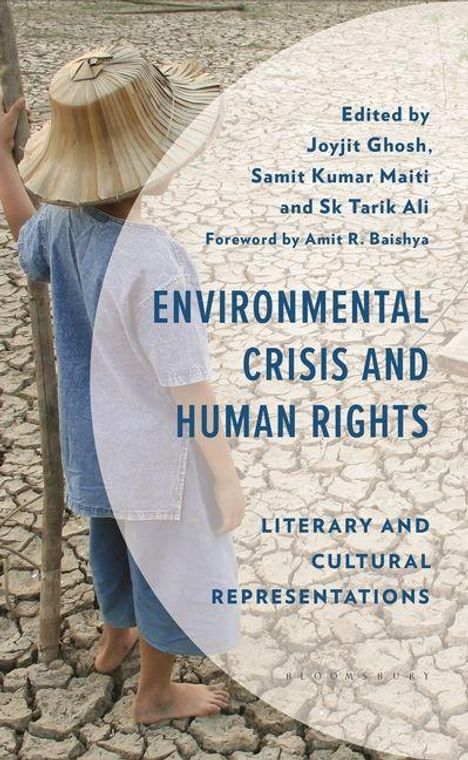 Text: "Environmental Crisis and Human Rights. Literary and Cultural Representations." Ein Kind steht barfuß auf trockenem, rissigem Boden.