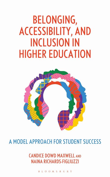 Titel: "Belonging, Accessibility, and Inclusion in Higher Education". Bunte Silhouetten von Köpfen im Profil.