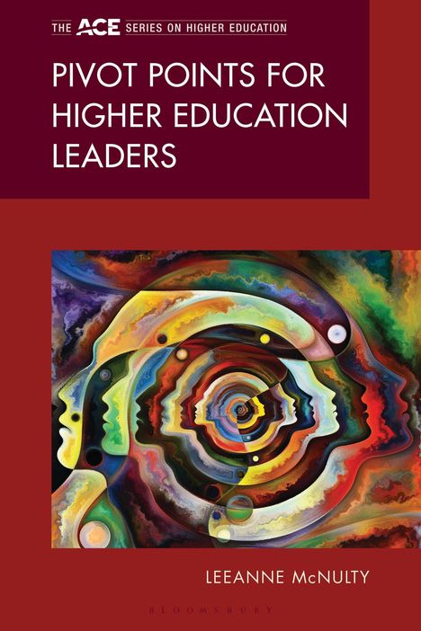 "Pivot Points for Higher Education Leaders", bunte abstrakte gemalte Profile von Gesichtern.