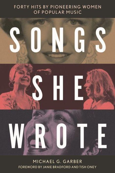 "SONGS SHE WROTE" steht in großen Buchstaben auf einem Cover mit Fotos von Frauen, darunter Michael G. Garber.
