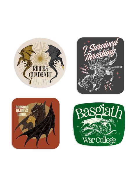 Rebecca Yarros's Fourth Wing: Dragon Rider Stickers - Sticker Set of 4, Diverse